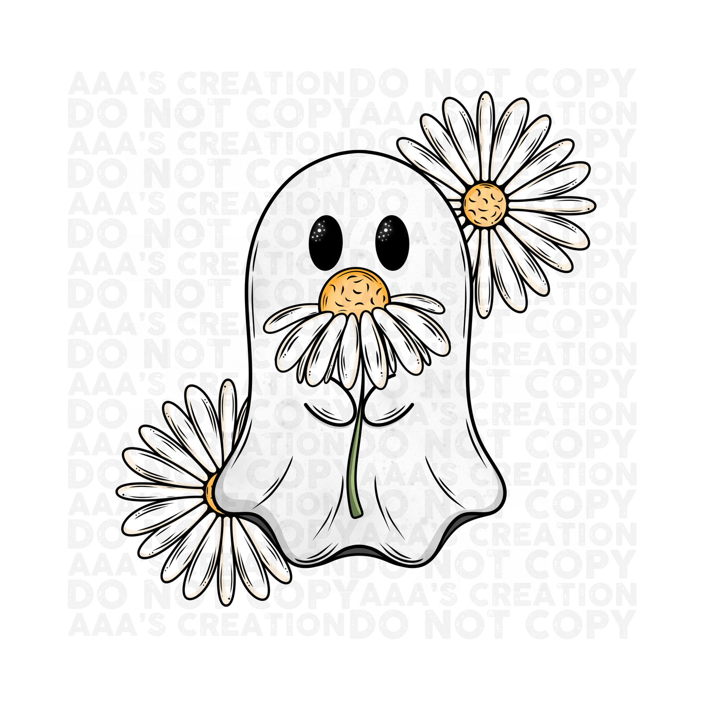 Daisy Ghost White Decal - Florals
