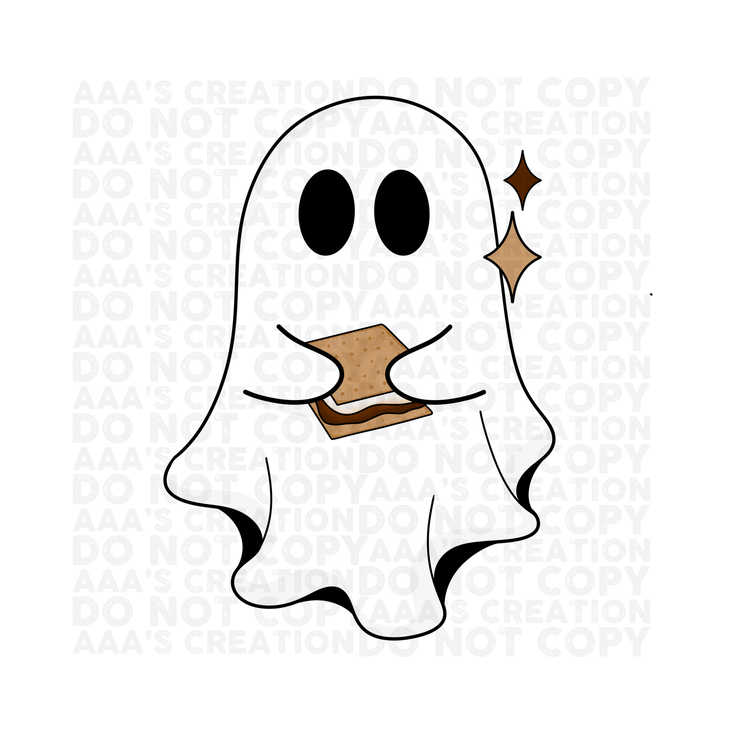 Ghostly French S'more Decal - Halloween and Valentine's Day