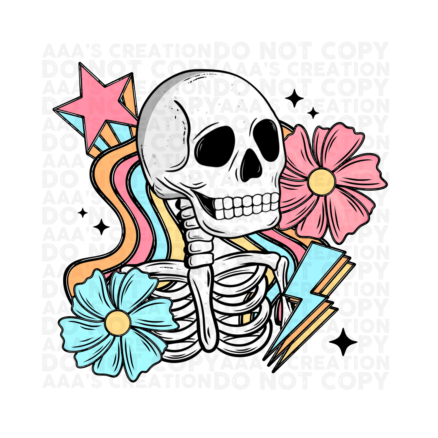 Groovie Skellie Decal - Floral Skull