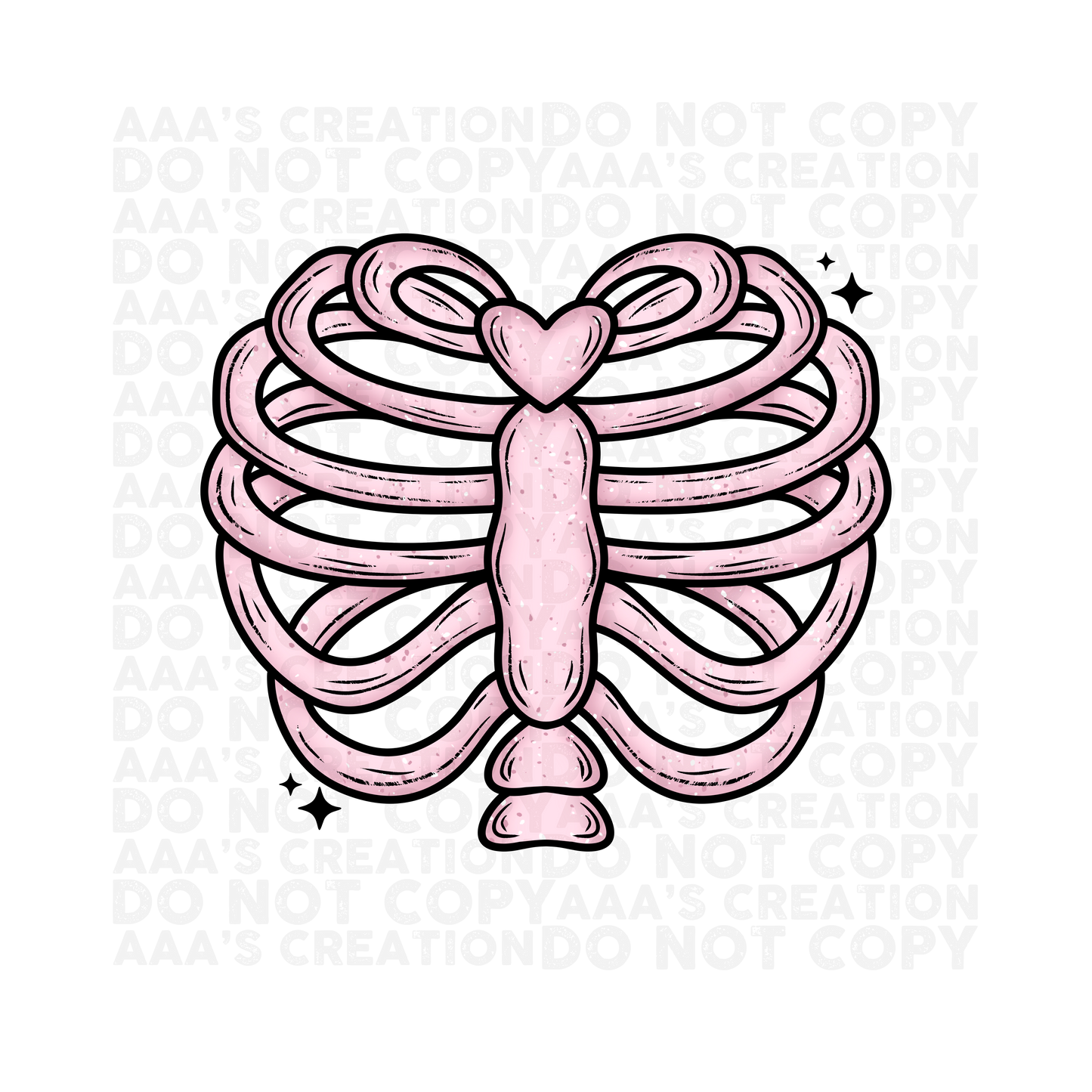 Heart Ribcage Decal - Valentine's Day & Halloween