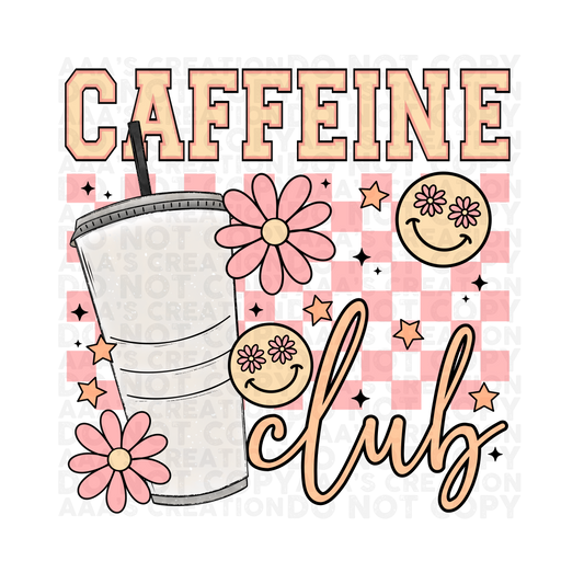 Caffeine Club Decal - Coffee Lover - Floral
